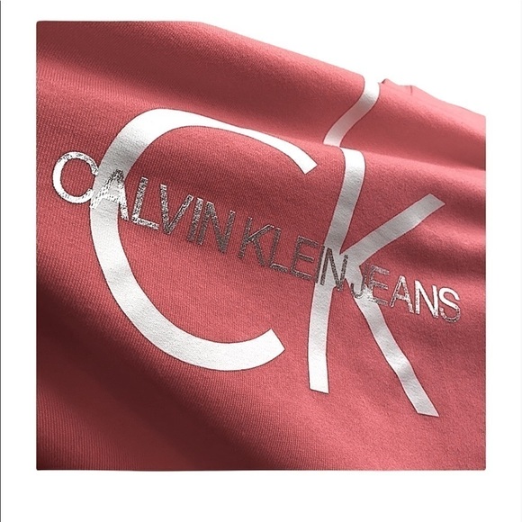 CALVIN KLEIN Crewneck Sweatshirt Women’s Size XL Coral with White Letter… - Picture 5 of 7